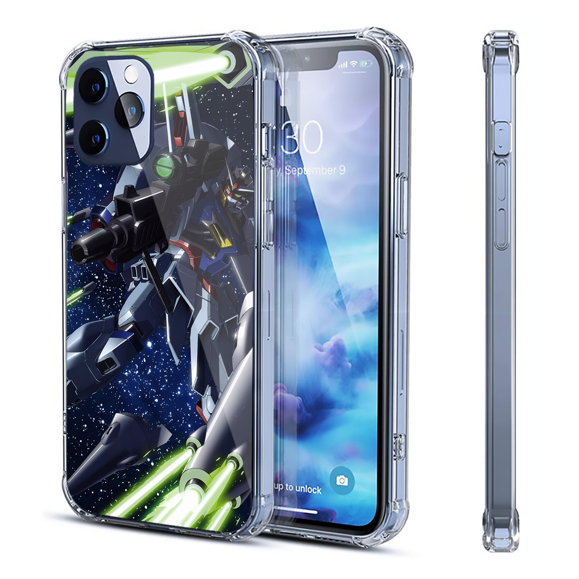 （画像用） 機動戦士ガンダム Mobile Suit Gundam 【iPhone 12シリーズ対応】透明スマホケース（クリアソフトケース）